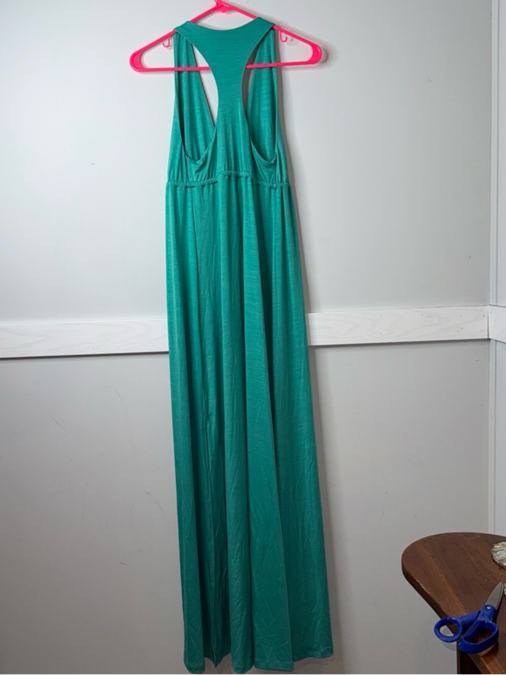 Veronica M Teal Sleeveless Dress with Racerback - Picture 9 of 9